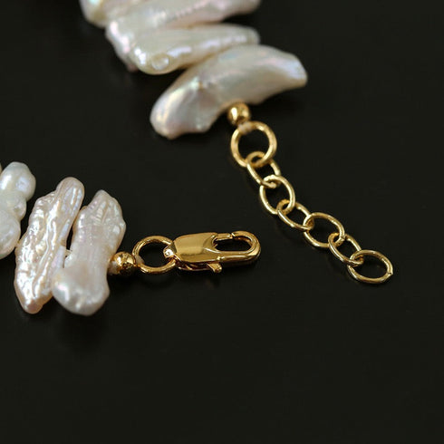 Baroque Pearl Chain Bracelet - Zafari Studio Jewelry